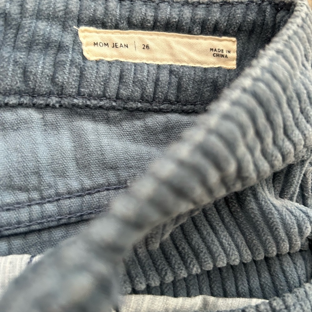 PacSun Slate Blue Mom Jean Corduroy Trousers Sz 26 - Picture 4 of 5